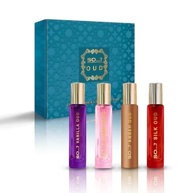 So... ? Coffret de parfum Oud Premium pour femme, Vanille, Rose, Ambre, Soie, Eau de Toilette avec Parfum Longue Durée - Coffrets Cadeaux pour Femmes (4 x 15ml)