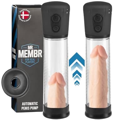 Mr. Membr Pompe à Pénis Électrique - Agrandisseur de Pénis avec 3 Intensités Différentes - Pompe a Penis Pump Sex Homme Pompe Pénis - Agrandir le Pénis Masculin - Agrandir son Pénis