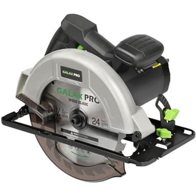 Scie Circulaire 1400W GALAX PRO, Scie Circulaire pour le bois, 6000 RPM, Profondeur de Coupe Max: 62 mm (90°) et 48 mm (45°), moteur en cuivre pur, Lama 185 mm (1400W 6000RPM)