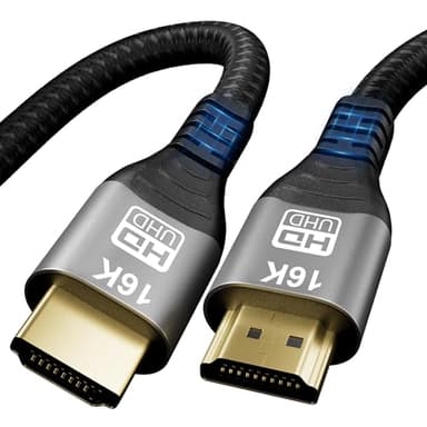 CAKOBLE Câble HDMI 2.2 1m, 16K 12K 10K| 96Gbps Ultra High Speed HDMI Cable | 16K@60Hz 8K@240Hz4K@480Hz | eARC HDR10+ Dolby Vision/Atmos | HDCP 2.3 | Pour câble hdmi 2.1 PS5, Xbox, Soundbar, PC, Mac