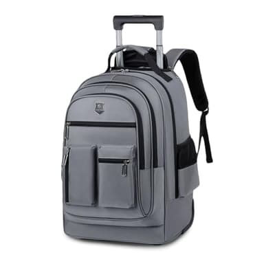 FANDARE Mallettes à roulettes pour Ordinateur Portable Sacoche à roulettes Sac de Voyage 15.6 Pouces Imperméable Trolley Ordinateur Sacs à Dos Polyvalent Urbain pour Hommes Rolling Laptop Bag Gris
