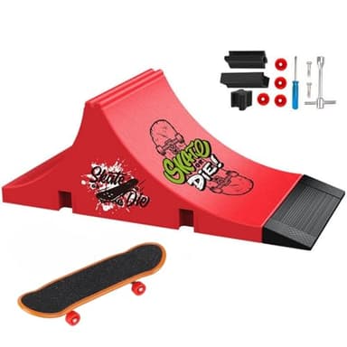 TriUnytion Mini Finger Skate et Rampe Kit, Mini Tech Deck Skate Doigt avec Rampe Skatepark Kit, Cadeau pour Garçons et Filles (E)