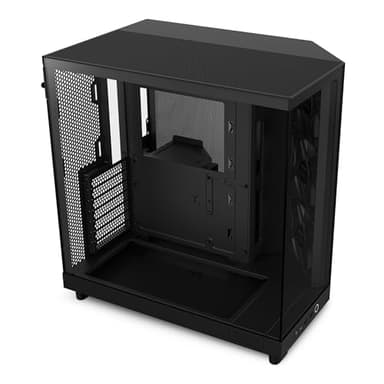 NZXT H6 Flow | CC-H61FB-01 | Boîtier Moyen-Tour Compact Double Chambre Airflow | Panneaux panoramiques en Verre | Panneaux Airflow Haute Performance | Comprend 3 Ventilateurs 120 mm | Noir