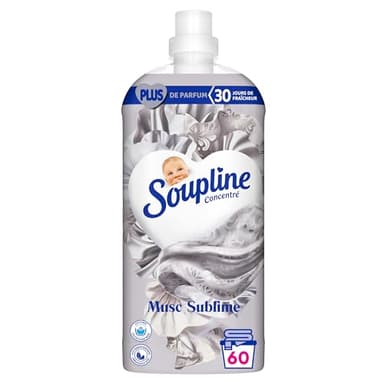 SOUPLINE - Adoucissant Concentré Ultra Sublime Musc - Parfum 3D Sublime Musc - Fraîcheur 30 Jours - Grand Format 1,26L