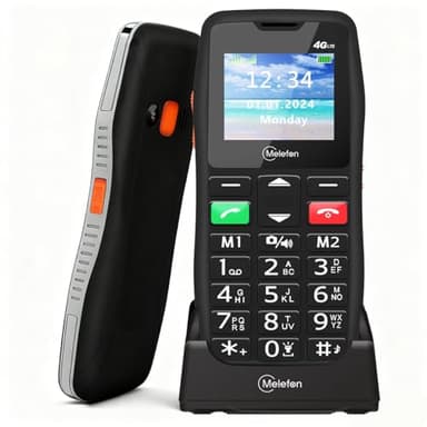 Melefon Telephone Portable Senior 4g,Téléphones Portables à Grosses Touches,Bouton SOS, Haut Volume, Écran 1,77 ",Numérotation Rapide(M1 M2)
