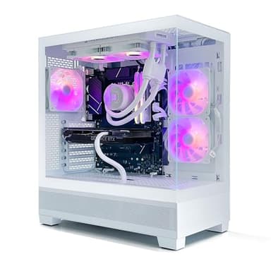 INFOMAX | PC Gamer, Ordinateur de Bureau, PC Gaming Blanc - Processeur Intel Core i7 • NVIDIA RTX 5070 12 GO • RAM DDR4 16 GO RGB • SSD 1 to • WiFi • Boîtier ARGB • Watercooling • FREEOS