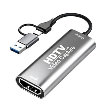 Carte de Capture Vidéo 1080P 60FPS, Carte D'acquisition Vidéo HDMI vers USB C, Boitier Acquisition Video, HDMI Capture Card pour L'édition Vidéo/Jeux/Streaming/Vidéoconférences/Enseignement en Ligne