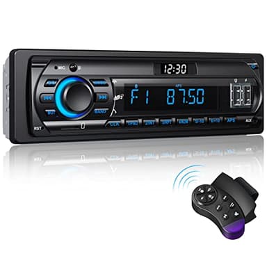 RDS Autoradio Bluetooth 5.0, Poste Radio avec LCD Affichage Horloge, 7 Couleurs Éclairage, 4x65W Autoradio 1 Din pour 9-24V Voiture, Supporte Main Libre/FM/AM/2 USB/AUX/SD/TF/MP3