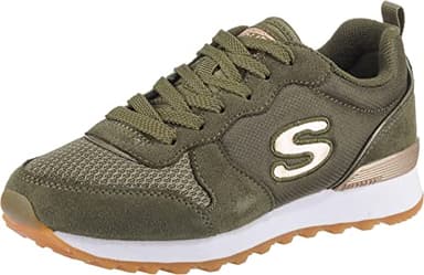 Skechers Femme Retros-og 85-goldn Gurl Baskets, Vert Olive Suede Nylon Mesh Rose Gold Trim Old, 38.5 EU