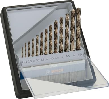 Bosch Accessories 2607019926 Foret à métaux rectifié au cobalt HSS-Co Robust Line DIN 338 Or 13tlg, Set