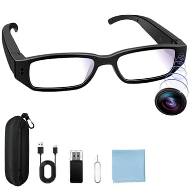 Yadayuki Caméra Espion, HD 1080P Lunettes Caméra Cachee,Mini caméra Espion Cachée, Camera Vidéo d'action Portable pour Vélo et Activités de Plein Air