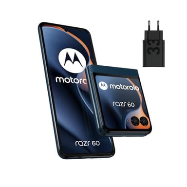 Motorola Razr 60 – Smartphone Pliable 8/256 Go Gibraltar Sea, Double Écran 6,9’’ + 3,6’’, Caméra 50 MP IA, Batterie 4500 mAh, Coque + Chargeur 33W Inclus