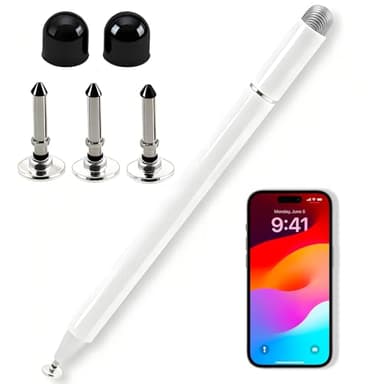 Stylet magnétique 3 en 1 pour tablette tactile haute sensibilité pour iPhone, iPad, Samsung, Android, Huawei, Xiaomi, etc. Blanc
