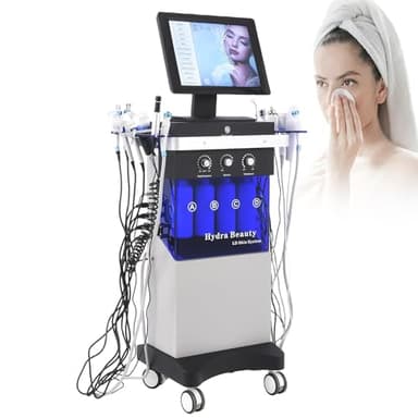 Appareil De Beauté Faciale 14 En 1 à Oxygène Hydroélectrique,Appareil De Soin Du Visage à Hydra-Dermabrasion,Appareil De Nettoyage En Profondeur Des Pores Pour La Maison Et Les Salons De Beauté.