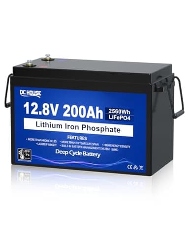12V 200Ah LiFePO4 Batterie,mise à niveau 200A BMS,protection contre les basses températures,batterie au lithium à cycle profond 4 000-10000 cycles, parfaite pour les camping-cars, l'énergie solaire