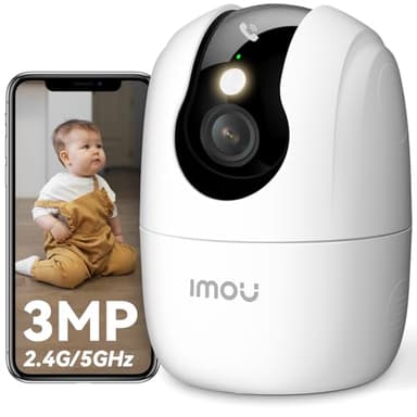 Imou 2K(3MP) Caméra Surveillance WiFi Intérieur 360°, Wi-Fi 6 Double-Bande(2.4G/5GHz), Vision Nocturne Couleur, Détection de Personnes/Animaux,Suivi Intelligent,Compatible Alexa pour Bébé/Chien/Maison