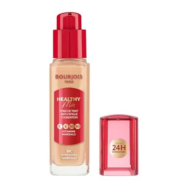 Bourjois Fond de Teint Healthy Mix, Teint Frais, Complexe de Vitamines C,E, B5 & B3, Longue Tenue et Hydrate jusqu'à 24H - 50C Ivoire Rosé, 30ml