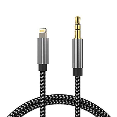 LcueGuk Câble auxiliaire pour iPhone 14/13/12/X/11/8/7 Pro Max Cordon auxiliaire de Voiture Lightning Jack 3.5mm Cordon Audio de qualité supérieure vers autoradio/Haut-Parleur/Adaptateur Casque