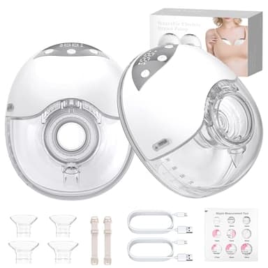 YGiTK Tire-Lait Électrique Mains Libres, Portable et Silencieux, 4 Modes & 12 Niveaux d’Aspiration, Capacité 210 ml, Lot de 2, Brides 19/21/24 mm, pour la Maison, le Travail et les Voyages