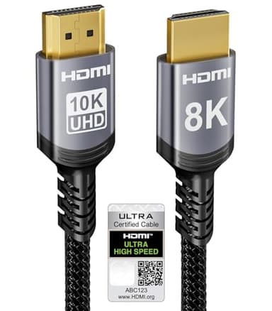 Sniokco 10K 8K 4K Câble HDMI 2.1 48Gbps 3M, Certifié Ultra Haute Vitesse HDMI® Cable 0.01ms 4K 240Hz 165Hz 120Hz 8K 60Hz eARC Netflix HDCP 2.3 2.2 DTS:X HDR10+ TV Moniteur Projecteur Roku