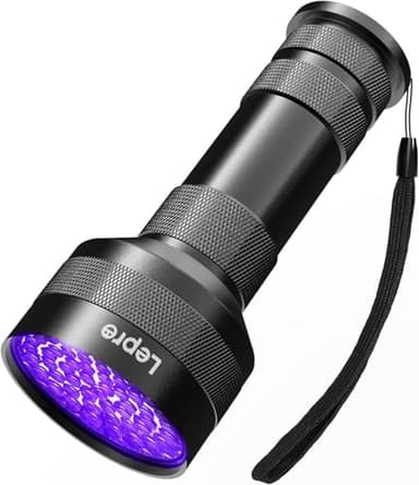 Lepro Lampe Torche UV, Lampe UV avec 51 LEDs Ultra-Violet, 395 nm Lumière Noire Détecteur pour Traceurs Fluorescents Chien Chat Tapis Détecteur Urine Scorpion Vérifie L'argent