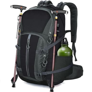 OUUTMEE 40L Sac à Dos de Randonnée Imperméable pour Hommes et Femmes, sac à dos Trekking Ultra Léger, Sac à dos Voyage pour Camping, Randonnée, Escalade, Voyage et Alpinisme (Noir)