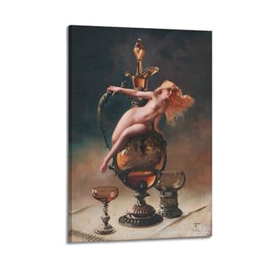 Luis Ricardo Falero《Le vin de Tokay》Poster Impression sur toile Décoration d'intérieur 60 x 90 cm