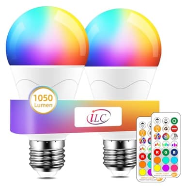 iLC 85W Équivalent Ampoule Led Couleur Changement de couleur Dimmable E27 Edison RGBW Télécommande Compris