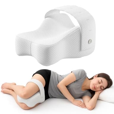 lomonmen Coussin Celsius Entrejambe Orthopédique,Coussin Genoux pour Dormir avec Mousse à Mémoire de Forme,Coussins Jambes Dormir Ergonomique avec Sangle Réglable