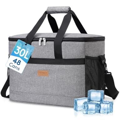 Lifewit Sac Isotherme 30L, Grand Format Glaciere Souple Isothermes, Portable Sacs Isotherm Courses Surgelés pour Voyage, Pique Nique, Camping, Plage, Gris