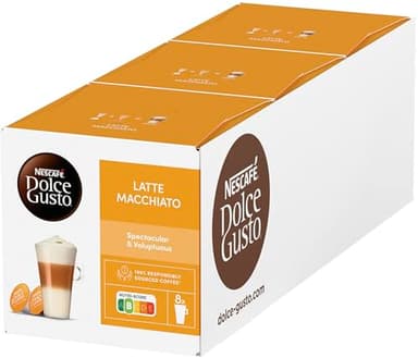 NESCAFÉ DOLCE GUSTO Latte Macchiato - Capsule - 96 capsules - 48 unités - Café machine à capsules - Arômes naturels - Café torréfié foncé - Conserver dans un endroit frais et sec