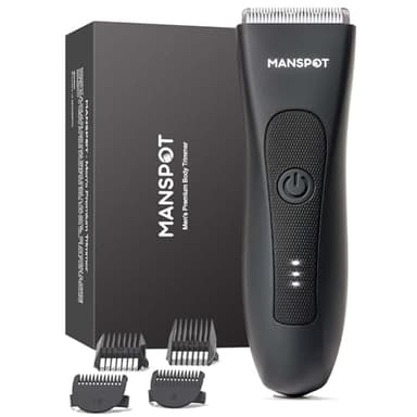 MANSPOT Tondeuse Corps Homme, Rasoir Partie Intime Homme Étanche IPX7 Wet & Dry, Tondeuse Intime avec Lame en Céramique Hypoallergénique, Tondeuse Partie Intime pour Aisselles, Corps, Partie Intimes