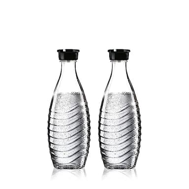 sodastream Carafes en verre – Lot de 2 bouteilles 0,7L, compatibles uniquement avec les machines Penguin et Crystal, lavables au lave-vaisselle