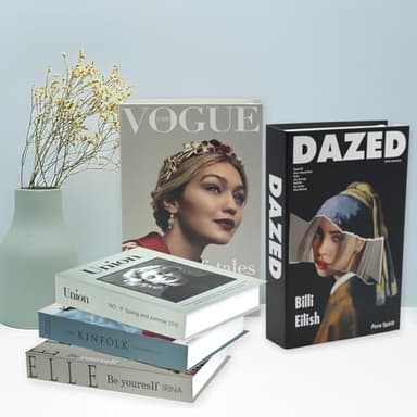 YUJUVI Livres Decoration Maison 5 Pièces Faux Livre Decoration Pliables Décoratifs Livres Decoration d'interieur pour Maison Salon Tables Basses Decoration (5 Pièces B)