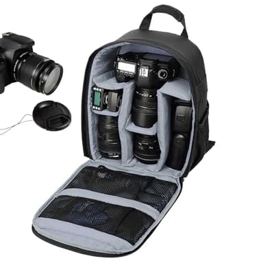 Générique Sac À Dos Pour Appareil Photo Reflex - Sacoche Compacte pour Caméra Sans Miroir - Pochette Organisatrice Multifonction DSLR avec Fermeture Éclair pour Femmes, Hommes, Adolescents et