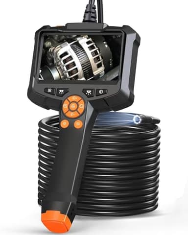 Caméra Endoscopique, AOPICK Endoscope Camera avec Écran IPS 4,3 Pouces, 1080P HD Camera Canalisation avec 8 lumières LED, Caméra d'inspection, IP67 étanche, Câble Semi-Rigide de 10M