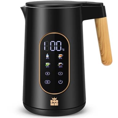 ForMe Bouilloire Electrique Inox 1,7L Contrôle de Température Réglable 40-100°C I LED Affichage de la Température I Fonction de Maintien au Chaud I Protection Anti-ébullition I Théière Sans BPA