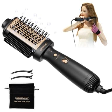 Brosse Soufflante & Lissante 3-en-1 avec Ionique - 3 Modes (37°C à 200°C), Régulation Intelligente de Température pour Séchage, Lissage & Volume