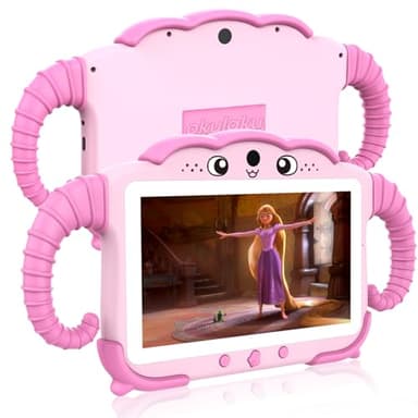 Tablette pour Enfant 7 Pouces Android Tablette Enfants avec WiFi Bluetooth ContrôLe Parental Logiciel Enfant Pré-Installé Quad Core 32Go ROM Tablette Tactile Educative Youtube Google Play (Rose)