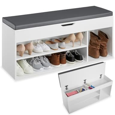TecTake® Meuble Chaussures Meuble de Rangement Moderne Meuble d'entrée pour Max. 9 Paires 104x30x49 cm, Rangement Chaussures Gain de Place idéal Entrée, Chambre, Dressing Rangement Chaussure