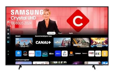 Samsung TV Crystal UHD 4K 2024 50DU8005 Smart TV de 50" avec des Couleurs Incroyables, Le Meilleur Smart TV, Pied à Hauteur Réglable et Tous Les Haut-parleurs Simultanément avec Q-Symphony