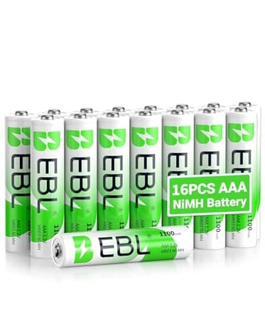 EBL 16PCS Piles AAA Rechargeables, AAA Piles Rechargeables Ni-MH 1,2V Auto-Décharge Faible, Compatible avec Jouet, Rasoir, Télécommande, etc.