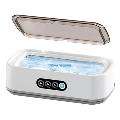Nettoyeur Ultrasons 360ML Professionnel 49kHz 3 Réglages de Temps Nettoyage en Profondeur 360° Idéal pour nettoyer verres, bagues, pièces de monnaie, billets de banque, etc.