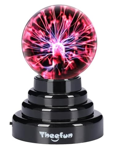 Theefun Lampe Plasma 3 Pouces, Boule Plasma Tactile USB/Piles Globe Plasma Interactif Lampe Décorative pour Chambre, Fêtes et Cadeau d’Anniversaire