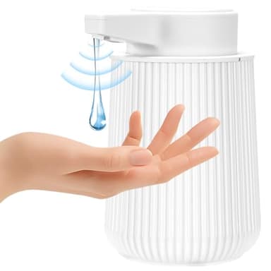 Distributeur de Savon Automatique 260 ML, Distributeur de Savon électrique sans Contact avec capteur, Blanc, Distributeur de Savon Automatique, Chargement USB, pour Salle de Bain, Cuisine et Bureau