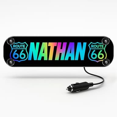 Plaque lumineuse camion personnalisé 60 x 14cm STICK OLIVIER® éclairage LED RGBW à ambiance musicale 5v 12v 24v USB plaque routier personnalisé [ Enseigne lumineuse personnalisable ]