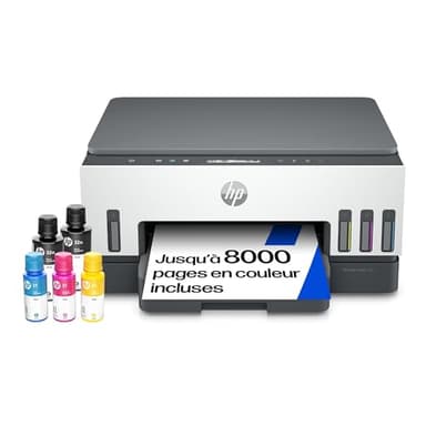 HP Smart Tank 7005, 28B54A, Imprimante Multifonction Couleur, Réservoir d'encre à haut volume d'impression, Jusqu'à 12000 pages noir et 8000 pages couleur, Recto-verso automatique, Wi-Fi, Blanche