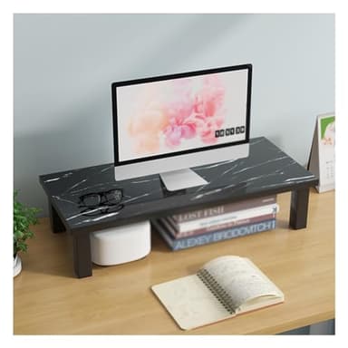 Étagère de bureau multifonction avec support d'imprimante pour cuisine, maison, bureau et plus encore - Économie d'espace pour livres et fichiers (noir, 50 x 70,1 x 20,1 cm)