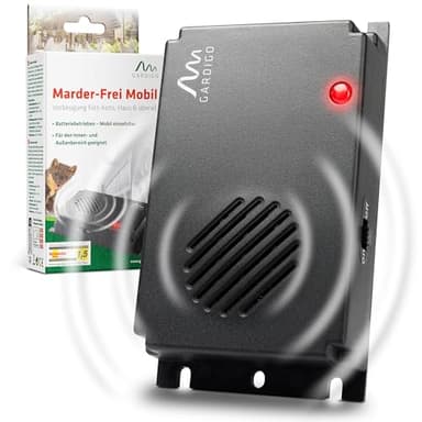 GARDIGO® Répulsif Anti Fouines Ultrason pour Voiture | Anti-Martre et Rongeurs | Protège Moteur & Câbles | Fonctionne à Piles | Garage, Grenier, Étable