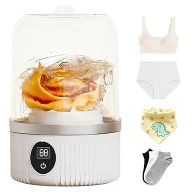 Nzkeuf Machine a Laver Portable 1L, Mini Machine a Laver Sans Fil, Rechargeable, Mini Lave Linge pour Sous-Vêtements et Petits Vêtements, Convient pour la Maison, Les Appartements, Les Dortoirs